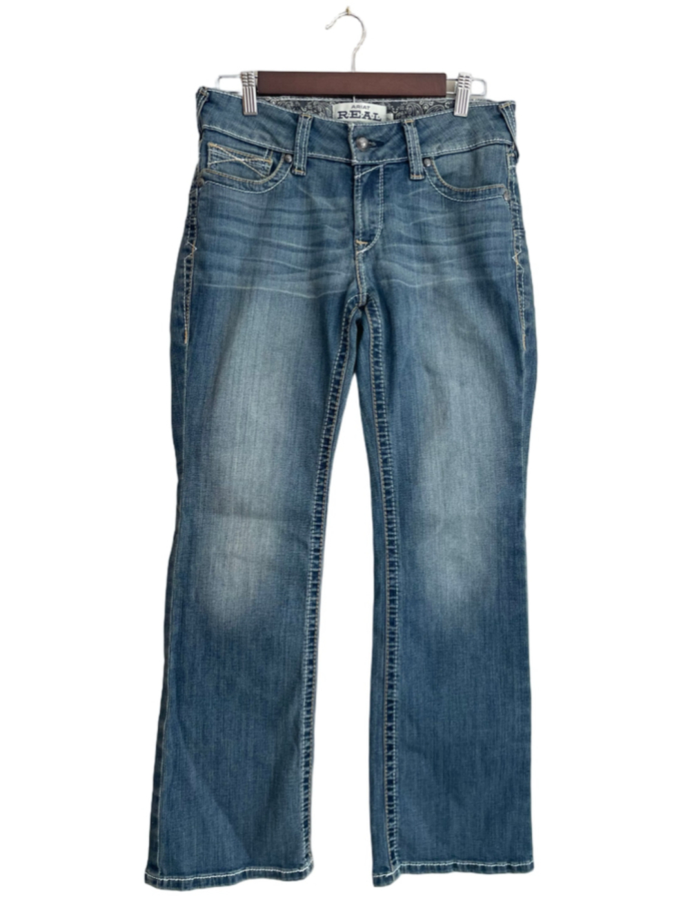 Ariat REAL Entwined Bootcut Jeans Women 29S Marine Mid Rise Western Stretch